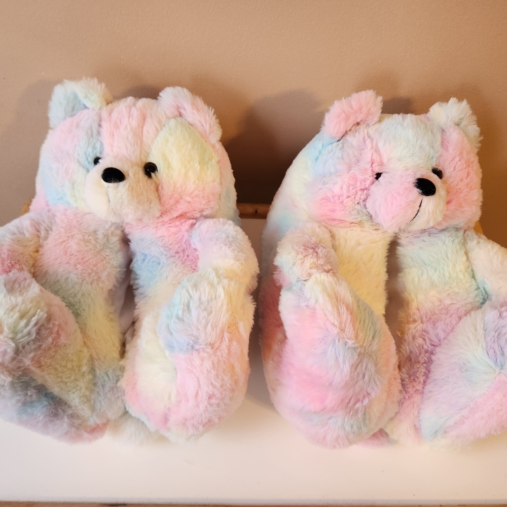 Teddy Bear Slippers Animal Slipper Fuzzy House Slippers Plush Cartoon Bear Shoes